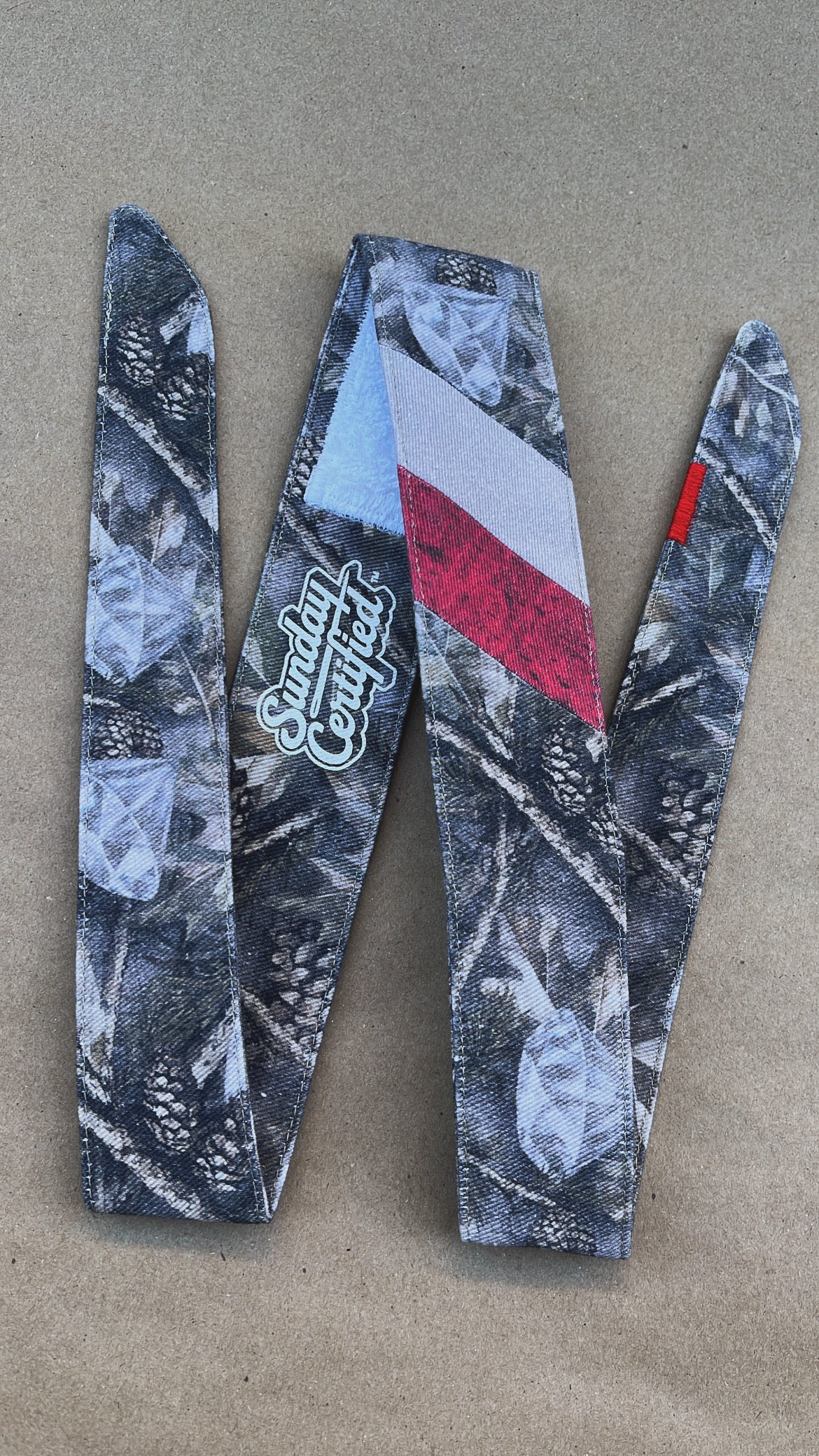 1 OF 1 “red stripe” Diamond Camo Headband