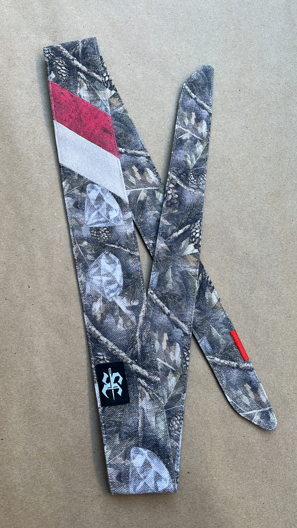 1 OF 1 “red stripe” Diamond Camo Headband