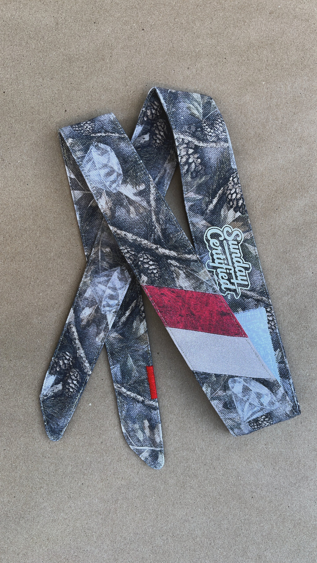1 OF 1 “red stripe” Diamond Camo Headband