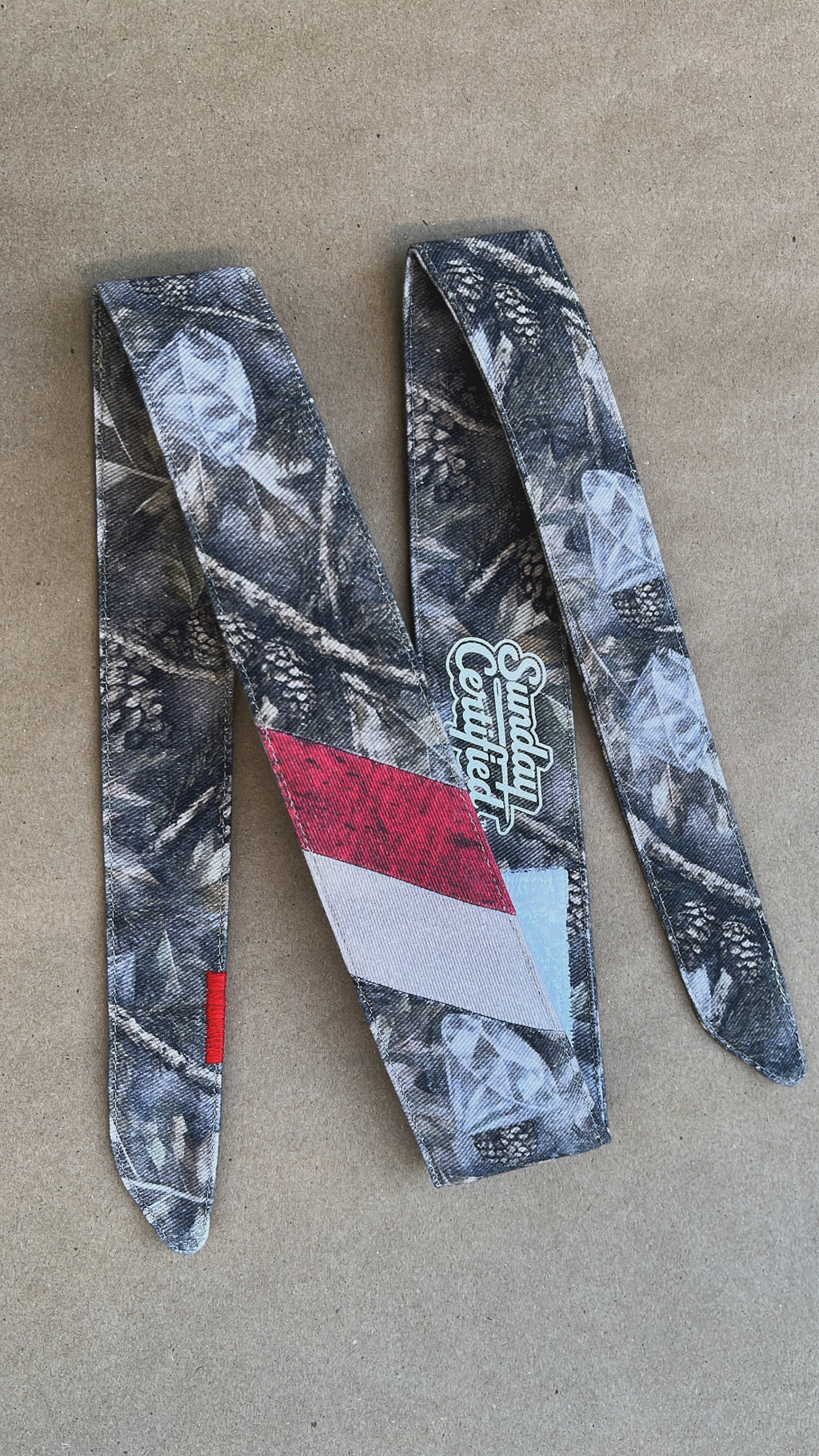 1 OF 1 “red stripe” Diamond Camo Headband