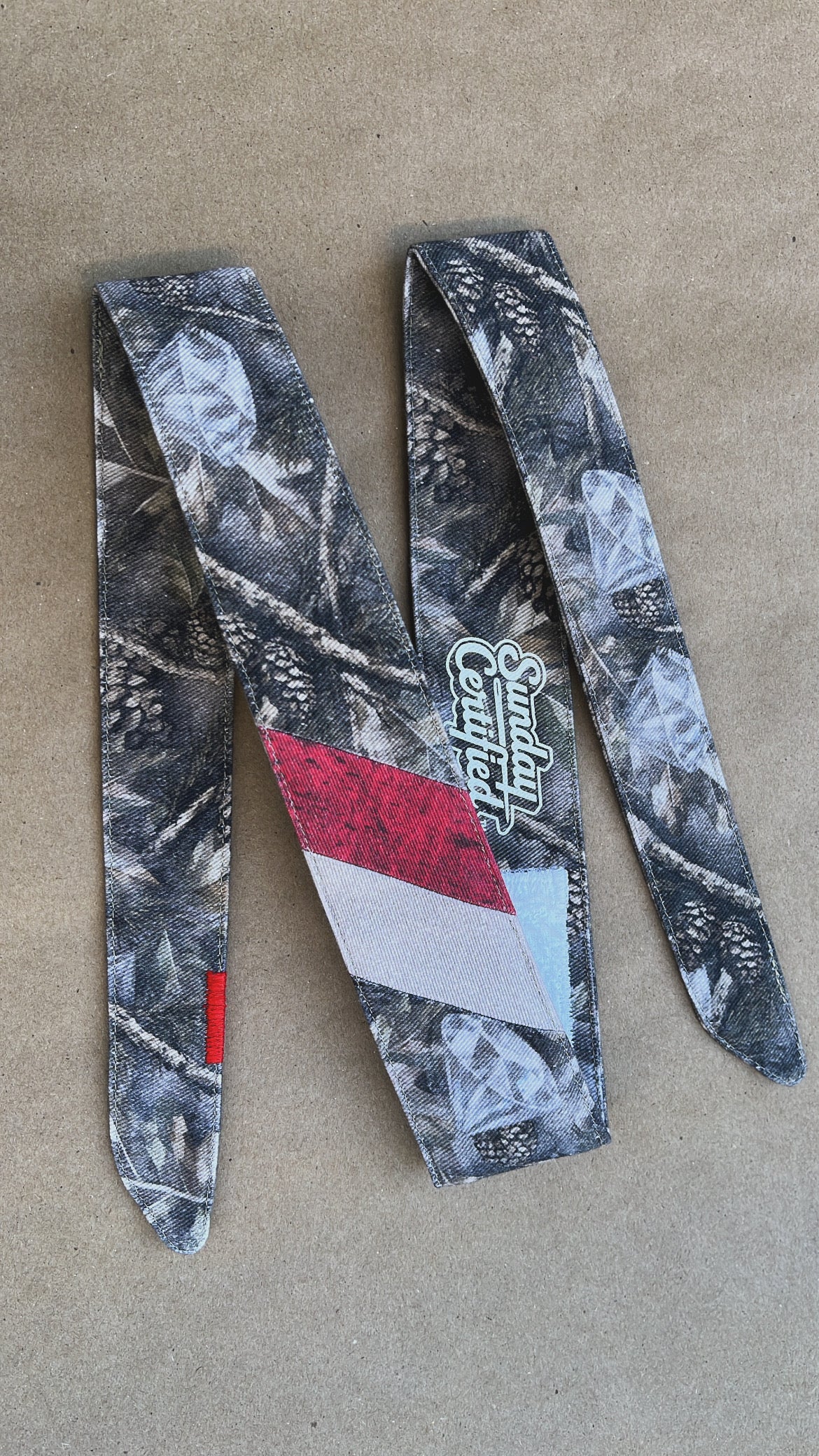 1 OF 1 “red stripe” Diamond Camo Headband